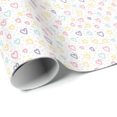 Valentine's Day Wrapping Paper Colorful Hearts Cadeaupapier (Rol Hoek)