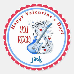 Valentine's Day You Rock Guitare stickers