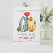 Valentines de marque personnalisée Carte de remerc (Debout devant)