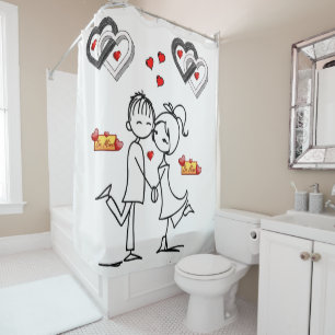 Valentines de rideau de douche