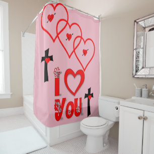 Valentines de rideau de douche