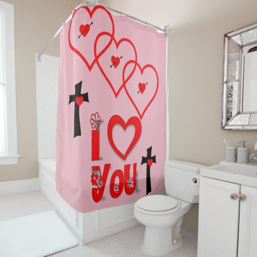 Valentines de rideau de douche (En situation)