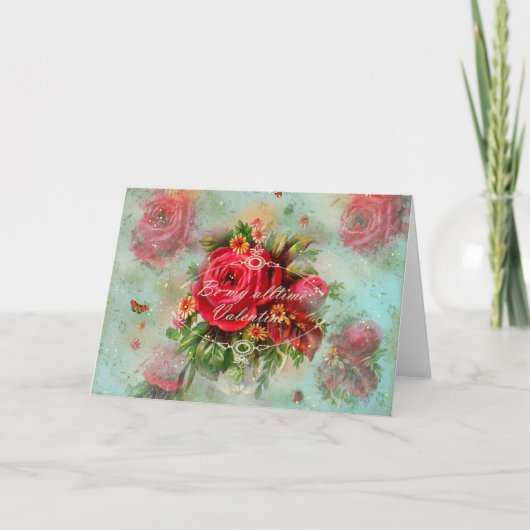 Valentines Et Roses - Carte De Voeux (Devant)