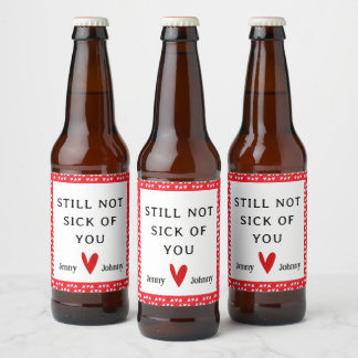 Valentines Étiquette de bière personnalisée, Citat
