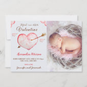 Valentines faire-part de naissance carte flèche co (Devant)