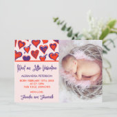Valentines faire-part de naissance carte mignonne  (Debout devant)