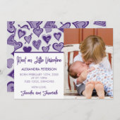 Valentines faire-part de naissance notre petite va (Devant / Derrière)