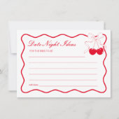 Valentines Fête des mariées Date Nuit Idées Carte (Devant)