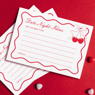 Valentines Fête des mariées Date Nuit Idées Carte