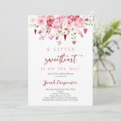 Valentines Floral Baby shower Girl Invitation (Debout devant)
