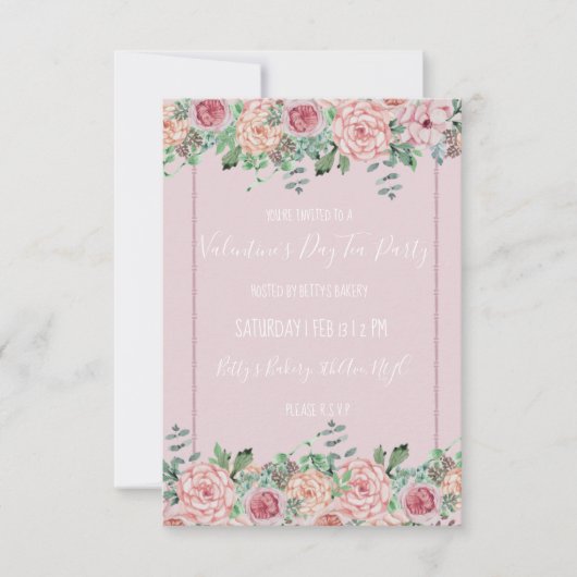 Valentines Floral Party Invitations (Devant)