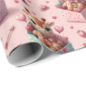Valentine's Giraffes Wrapping Paper Cadeaupapier (Rol Hoek)
