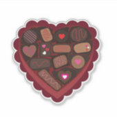 Valentines Heart Box of Chocolates Sticker (Voorkant)