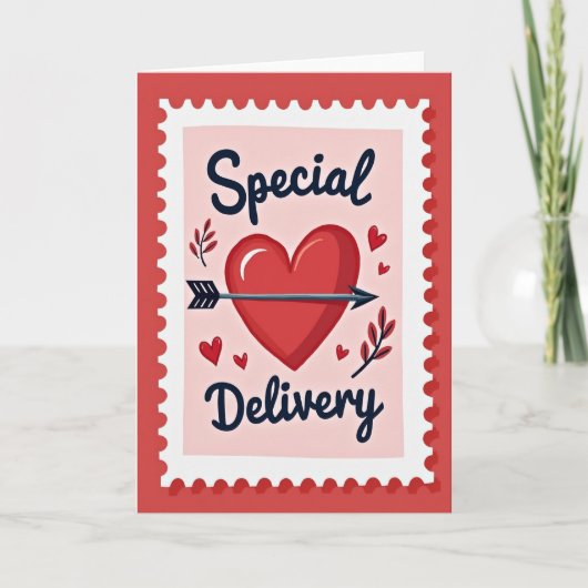 Valentines Heart Delivery Card Kaart (Voorkant)