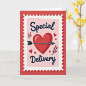 Valentines Heart Delivery Card Kaart (Gele Bloem)