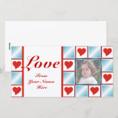 Valentine's Heart Motif Cartes photos (Devant / Derrière)