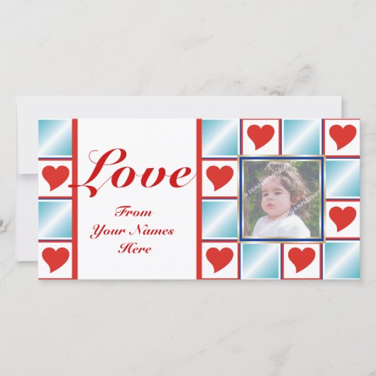 Valentine's Heart Motif Cartes photos (Devant)