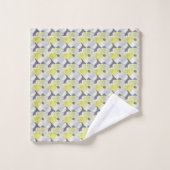 Valentine's Hearts Overlay Jaune et gris Motif (Gant de toilette)