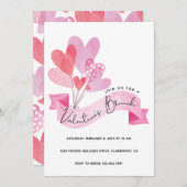 Valentines Invitation aux ballons cardiaques (Devant / Derrière)