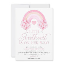 Valentines Invitation, Carte de Baby shower amoure