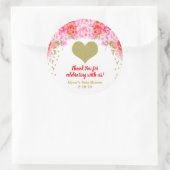 Valentines jour autocollants baby shower, or rouge (Sac)