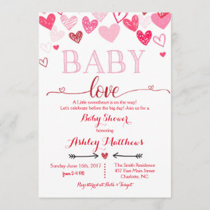Valentines Jour Baby shower Invitation