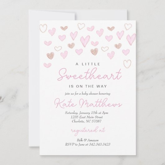 Valentines Jour Baby shower Invitation (Devant)