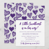 Valentines jour baby shower invitation fille (Devant / Derrière)