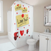 valentines jour blanc amour douche rideau (En situation)