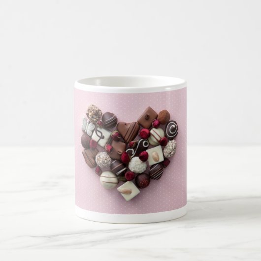 Valentines Jour Coeur Forme Chocolat Mug (Centre)