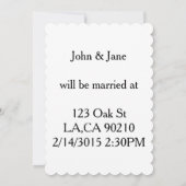 valentines jour coeur rose rouge faire-part de mar (Dos)