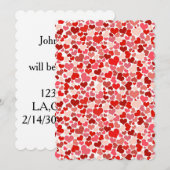 valentines jour coeur rose rouge faire-part de mar (Devant / Derrière)