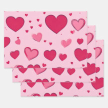 Valentines Jour Coeurs Enveloppement Papier 01