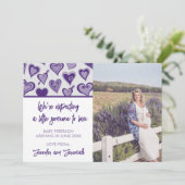 Valentines jour de grossesse cartes faire-part vio (Debout devant)