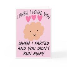 Valentines Jour Funny Cartes Je t'aime Fart Humour