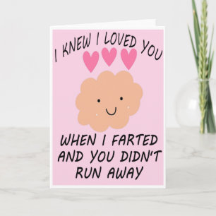Valentines Jour Funny Cartes Je t'aime Fart Humour