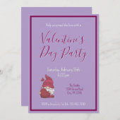 Valentines Jour Gnome Invitation (Devant / Derrière)