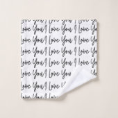 Valentines Jour Je t'aime Motif noir et blanc (Gant de toilette)