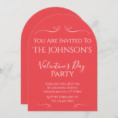 Valentines Jour moderne rose rouge Invitation (Devant / Derrière)