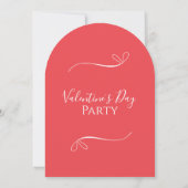 Valentines Jour moderne rose rouge Invitation (Dos)