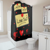 valentines jour noir amour douche rideau (En situation)
