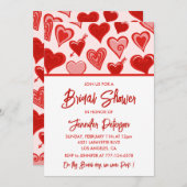 Valentines jour nuptiale invitation Red Pink (Devant / Derrière)