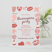 Valentines jour quinceanera invitation motif migno (Debout devant)
