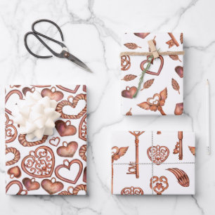 Valentines Jour Romantique Enveloppement Feuilles 
