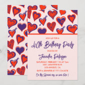 Valentines journée 40e anniversaire invitation fév (Devant / Derrière)