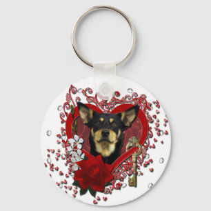 Valentines - Key to My Heart - Australian Kelpie Sleutelhanger