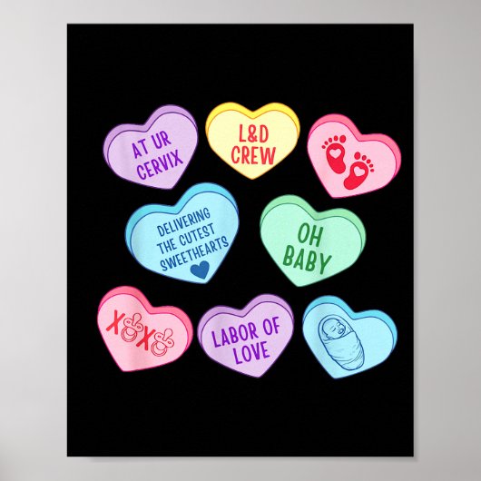 Valentines Labor And Delivery Nurse Heart Candy La Poster (Voorkant)