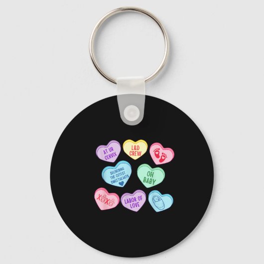 Valentines Labor And Delivery Nurse Heart Candy La Sleutelhanger (Voorkant)