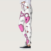 Valentines Leggings tout-sur-impression coeur et c (Gauche)