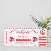 Valentine's Massage Ticket Gift Coupon Voucher,  Kaart (Staand voorkant)